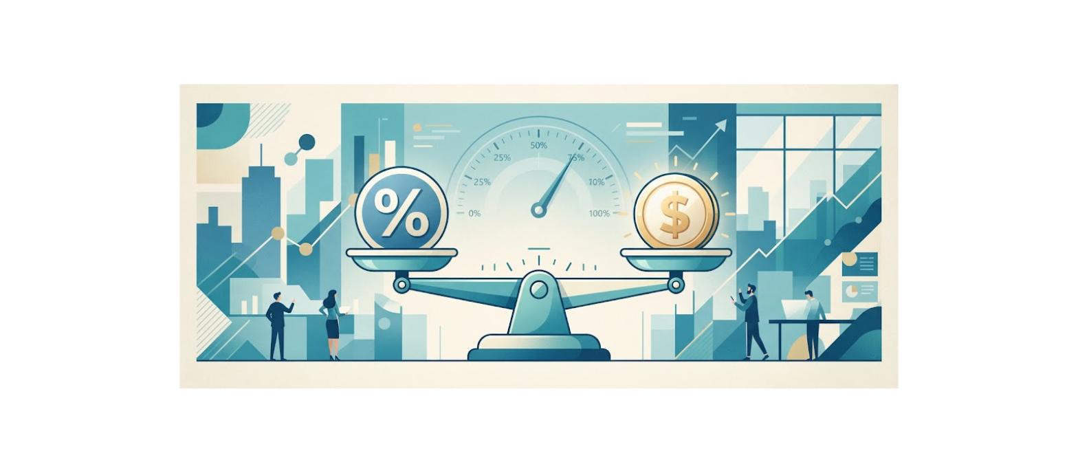 Balance scale weighing probability against payment, representing IFRS 15 variable consideration estimation